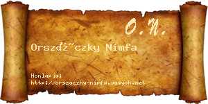Orszáczky Nimfa névjegykártya